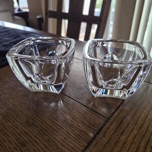 Pair Of Vera Wang Wedgewood Crystal Votive Holders Made In Germany